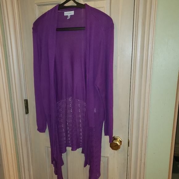Fashion Bug Sweaters - Purple cardigan sweater misses sz XL Fashion Bug Y2K